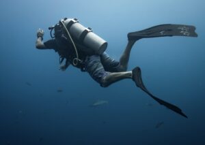 Liveaboard adventure diver underwater
